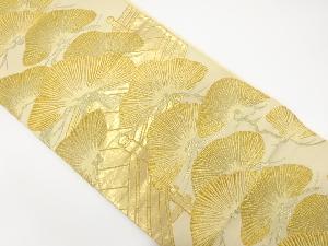 アンティーク　橋に笠松模様織り出し袋帯（材料）